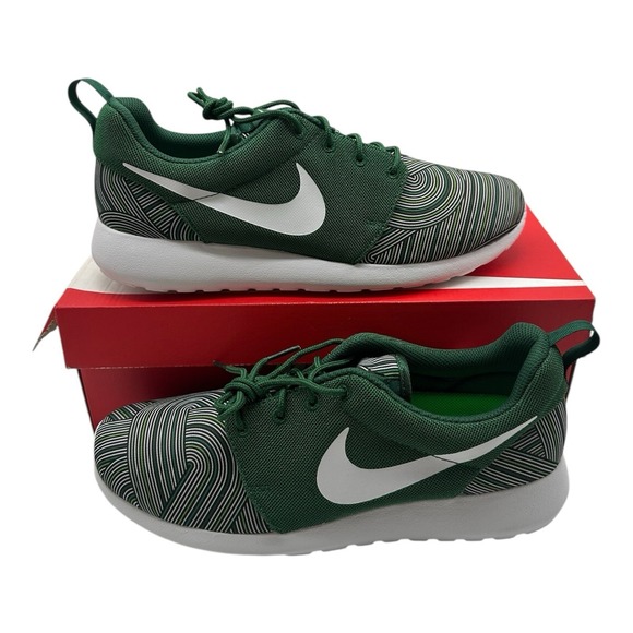 Nike Roshe One Print Running Shoes Mens 9 Gorge‎ Green/White Striped 655206-313 - Picture 1 of 10